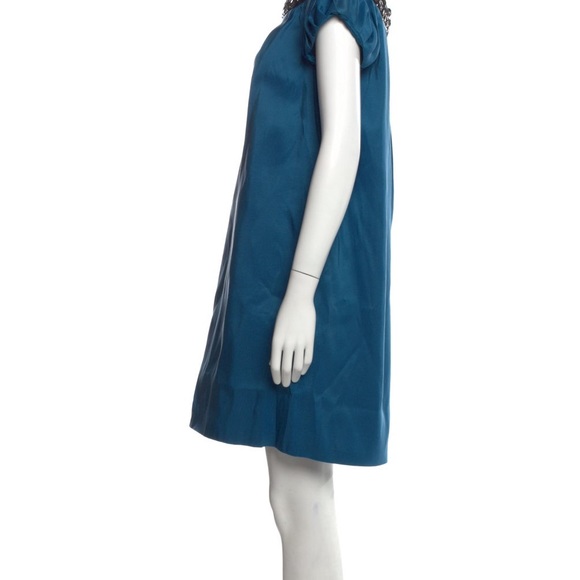 MARCHESA Beaded Collar & Blue Silk Dress - Picture 13 of 13